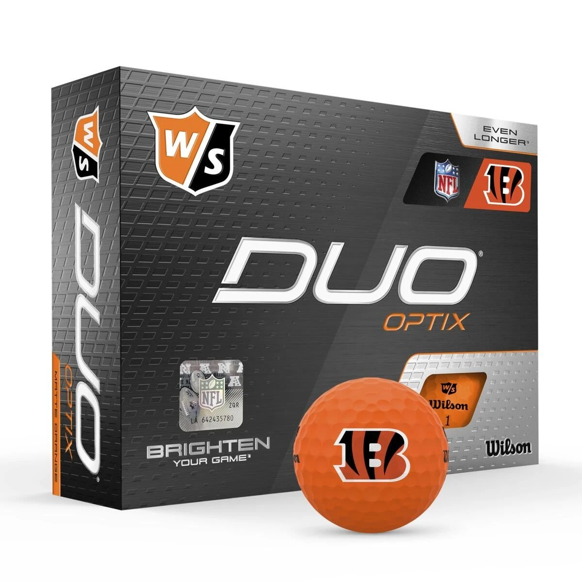 Wilson Staff Duo Optix NFL Team Licensed Golf Balls - Matte Orange 2 Wilson Staff Duo Optix NFL Team Licensed Golf Balls - Matte Orange - Image 2