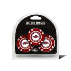 Team Golf NCAA Magnetic Poker Chip Ball Markers -Golf Sports Store Arkansas 3 Pack