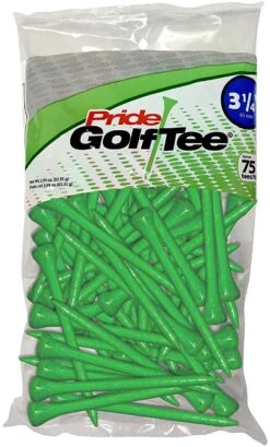 Pride Sports Wood Golf Tees 3.25" -Golf Sports Store Classic Wood Tee 3.25 75 count Green