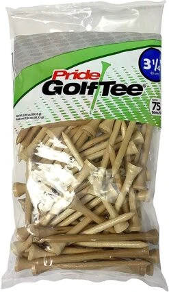 Pride Sports Wood Golf Tees 3.25" -Golf Sports Store Classic Wood Tee 3.25 75 count Natural Wood