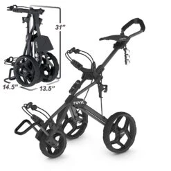 Clicgear Golf 3-Wheel Rovic Junior Push Cart Model RV3J -Golf Sports Store Clicgear RV3J Charcoal Black 2
