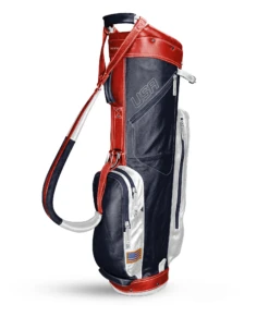 Sun Mountain Golf Leather Cart Bag 12 Sun Mountain Golf Leather Cart Bag -Golf Sports Store G823519LeatherCartNavy White Red