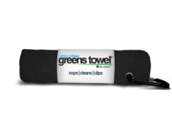 Clip Wipes Microfiber Golf Greens Towel -Golf Sports Store Greens Towels Jet Black