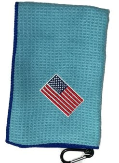 Joseph Elliott USA Embroidered Flag 18" X 18" Micro Fiber Towels -Golf Sports Store JE14