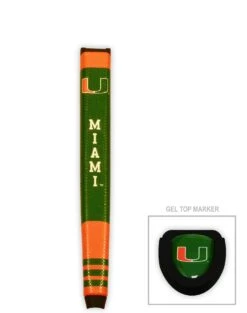 Team Golf NCAA Collegiate Putter Grips With Magnetic Ball Marker -Golf Sports Store Miami Hurricanes PutterGrip 44401