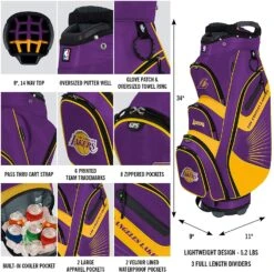 NBA The Bucket II Team Effort Cart Bag -Golf Sports Store NBA Bucket II Cart Bag
