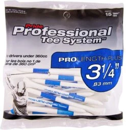 Pride Professional Tee System ProLength Golf Tees -Golf Sports Store PTS ProLength Blue 15ct 3.25