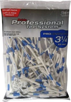 Pride Professional Tee System ProLength Golf Tees -Golf Sports Store PTS ProLength White Blue 3.25 135ct