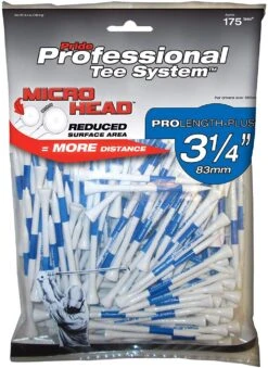 Pride Professional Tee System ProLength Golf Tees -Golf Sports Store PTS ProLength White Blue 3.25 135ct Micro Head