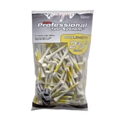 Pride Professional Tee System ProLength Golf Tees -Golf Sports Store PTS ProLength Yellow 100