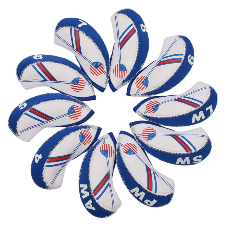 Volf Golf USA Flag Neoprene Iron Head Covers Set 1 Volf Golf USA Flag Neoprene Iron Head Covers Set