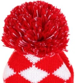 Volf Golf Knit Red White Diamond Headcover Set -Golf Sports Store VolfGolfHeadcovers KnitRedSet2