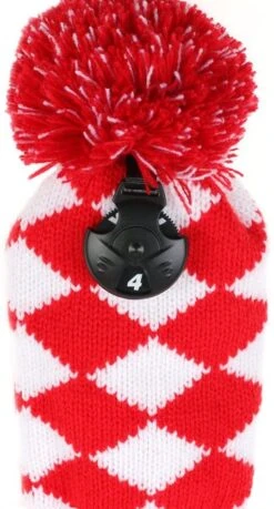 Volf Golf Knit Red White Diamond Headcover Set -Golf Sports Store VolfGolfHeadcovers KnitRedSet3