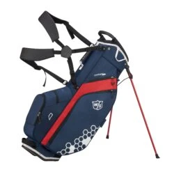 Wilson Staff Golf Feather Lite FL Stand Carry Bags -Golf Sports Store WGB5705NA WS FEATHER NARDWH bag with strap and open stand