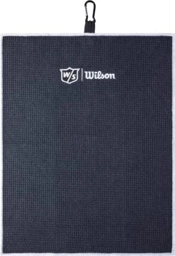 Wilson Staff Microfiber Trifold Golf Towel 16" X 21" Black -Golf Sports Store WIlsonTriFoldTowelBlack 2