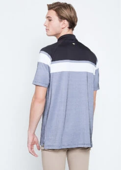 Callaway Jack Nicklaus Black Label By Perry Ellis Yarn Dyed Color Block Polo Shirts -Golf Sports Store YarnDyedColorBlockPolo CaviarBlack2