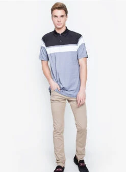 Callaway Jack Nicklaus Black Label By Perry Ellis Yarn Dyed Color Block Polo Shirts -Golf Sports Store YarnDyedColorBlockPolo CaviarBlack4