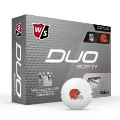 Wilson Staff Duo Soft + NFL Team Licensed Golf Balls -Golf Sports Store dede59d9540f3dea9c9227981be5a520e140c7c9 WGWP500CL 9 Duo Soft Plus Box RT Hero NFL Cleveland Lockup