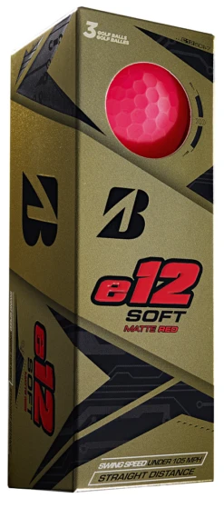 Bridgestone Golf E12 Soft Golf Balls -Golf Sports Store e12 Soft Matt Red Sleeve cadd919e 1c5f 4085 80f6 b373c9fb2f82